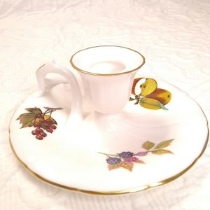 Royal Worcester bone china candle holder